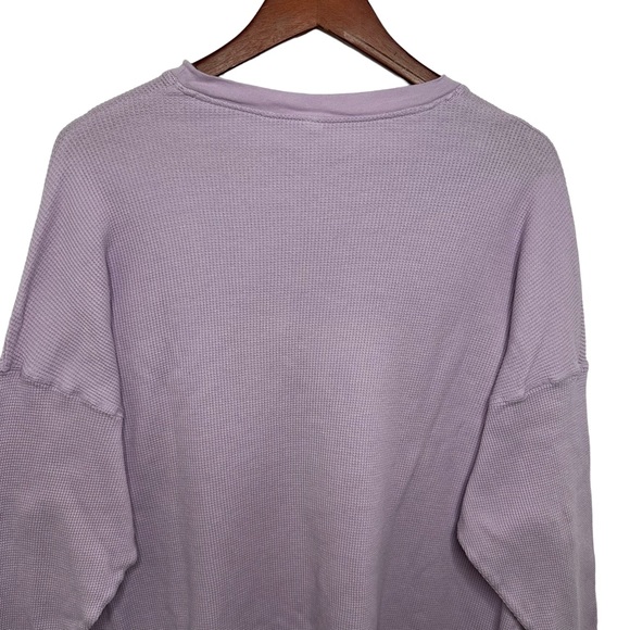Free People Lavender Waffle Thermal Long Sleeve Top Size XS Intimately Free - Picture 5 of 11